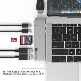 img 1 attached to 🔌 Адаптер ZOOZU USB Type-C для MacBook Pro и Air 2016-2019: Зарядка с пропускной способностью, 4K HDMI, USB-C, 2 USB 3.0, Слоты для карт SD/ Micro (Серебряный)