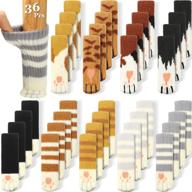 🐱 36 pieces cat chair socks - 9 sets of cat paw furniture socks - knitted non-slip chair leg socks - hardwood floor protectors - ideal for christmas decor logo