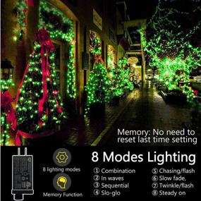 img 3 attached to Outdoor Christmas Lights 500LED 197Ft Long Christmas Lights Memory 8 Modes Fairy Light Plug In Waterproof LED String Lights For Xmas Tree Wedding Holiday Party Thanksgiving Decoration Green