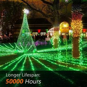 img 2 attached to Outdoor Christmas Lights 500LED 197Ft Long Christmas Lights Memory 8 Modes Fairy Light Plug In Waterproof LED String Lights For Xmas Tree Wedding Holiday Party Thanksgiving Decoration Green