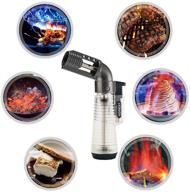 🔥 handheld refillable butane torch with adjustable flame - micro torch arc lighter for welding, metal flame gun, and gas torch lighter (butane gas not included) logo