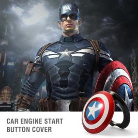 img 3 attached to Captain America Auto Start Ring - ABS Cover for General Motors Ignition Switch & Car Engine Start Button Trim