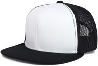 get a trendy look with our youth stylish flat bill structured mesh back snapback trucker cap logo