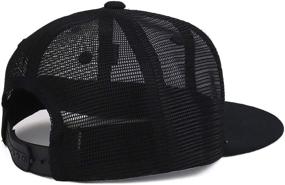 img 1 attached to Get a Trendy Look with our Youth Stylish Flat Bill Structured Mesh Back Snapback Trucker Cap