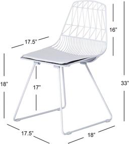 img 4 attached to 🪑 Set of 2 AC Pacific Metal Dining Chairs with Faux Leather Seat Pad in Matte White - Improved SEO