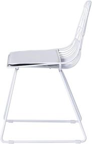 img 2 attached to 🪑 Set of 2 AC Pacific Metal Dining Chairs with Faux Leather Seat Pad in Matte White - Improved SEO