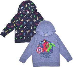 img 3 attached to 🦸 Marvel Avengers Kid's 2-Piece Zip Up Hoodie and Hooded Sweatshirt Duo