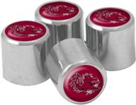 🏈 ncaa south carolina fighting gamecocks metal tire valve stem caps, set of 4 - optimize your vehicle's style and support! logo