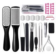 👣 synchain 22-in-1 stainless steel professional pedicure kit - foot file scraper for dead skin, callus remover, nail clipper & foot care set for women and men - salon-quality at home logo