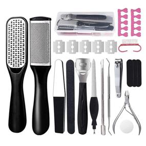 img 4 attached to 👣 Synchain 22-in-1 Stainless Steel Professional Pedicure Kit - Foot File Scraper for Dead Skin, Callus Remover, Nail Clipper & Foot Care Set for Women and Men - Salon-Quality at Home