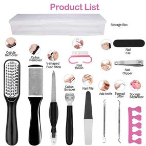 img 3 attached to 👣 Synchain 22-in-1 Stainless Steel Professional Pedicure Kit - Foot File Scraper for Dead Skin, Callus Remover, Nail Clipper & Foot Care Set for Women and Men - Salon-Quality at Home