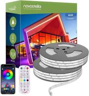 🌈 enhance outdoor ambiance with novostella smart outdoor rope light: 105ft music sync rgb led strip lights for garden decorative parties, app control and rf remote, dimmable tape exterior lighting kit (24v ip65) логотип