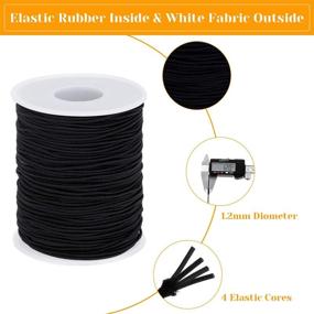 img 2 attached to 💫 Black Elastic Bracelet String by Selizo - 1.2MM Jewelry Stretch Cord for Bracelets, Necklaces, Beading, and Sewing - 109 Yards