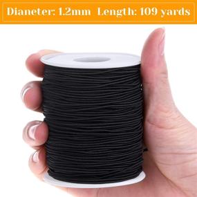 img 3 attached to 💫 Black Elastic Bracelet String by Selizo - 1.2MM Jewelry Stretch Cord for Bracelets, Necklaces, Beading, and Sewing - 109 Yards