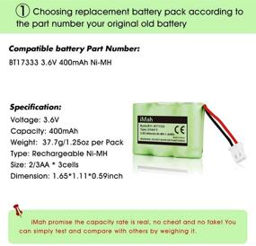 img 2 attached to 🔋 Impressive BT17333 BT27333 3.6V Cordless Phone Battery - Top Compatibility with VTech BT163345 BT263345 CS2111 CS5113 CS5121 AT&amp;T 89-1332-00-00 Sanyo CLT3500 Radio Shack 23-956 43-3215