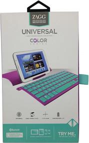 img 4 attached to Berry/Aqua ZAGGkeys Case with Universal Wireless Keyboard for Bluetooth Smartphones and Tablets