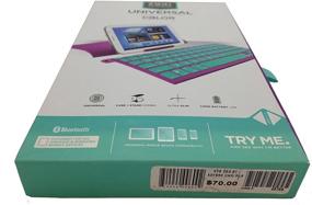 img 2 attached to Berry/Aqua ZAGGkeys Case with Universal Wireless Keyboard for Bluetooth Smartphones and Tablets