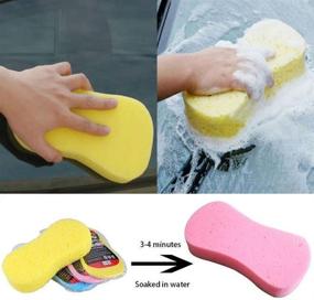 img 1 attached to 🧽 5-Piece Mix Color Car Wash Sponges: Versatile Cleaning Scrubbers for Kitchen with Vacuum Compressed Packing