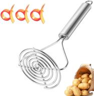 🥔 professional stainless steel potato masher & garlic press - cooking kitchen gadget set (1+3pcs) logo