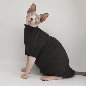 img 1 attached to 🐾 Breathable Sphynx Hairless Cats Turtleneck Sweater Shirt: Stylish Pullover for Sphynx, Cornish Rex, Devon Rex, Peterbald - T-Shirts with Sleeves & Cat Pajamas Jumpsuit