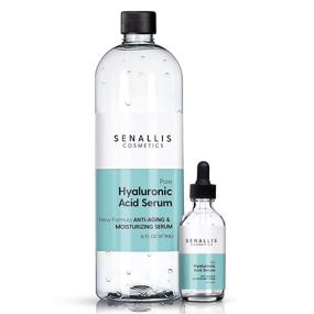 img 4 attached to 💧 Hyaluronic Acid Serum Set - 16 fl oz & 2 fl oz | Pure Hyaluronic Acid | Anti Aging, Anti Wrinkle | Ultra Hydrating Moisturizer for Dry Skin | USA Made