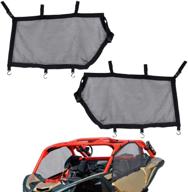 🔒 mfc left and right side mesh window nets - window shade shield net cover door scratch prevention protection for utv can-am maverick x3 & x3 max 2017-2021 (2 seat) logo