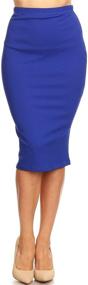img 1 attached to Chic and Flattering: Via Jay 👗 Women's Solid Basic High Waisted Pencil Skirt