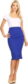 img 3 attached to Chic and Flattering: Via Jay 👗 Women's Solid Basic High Waisted Pencil Skirt