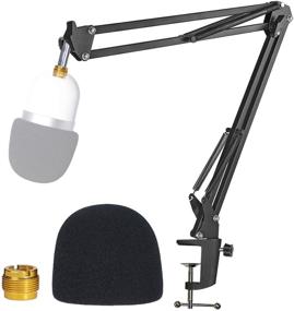 img 4 attached to Razer Seiren Mini Boom Arm with Pop Filter - Mic Stand & Foam Cover Windscreen Kit for Razer Seiren Mini Streaming Microphone by YOUSHARES