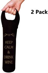 img 3 attached to 🍷 AuroTrends Neoprene Wine Bottle Tote - Insulated Durable Carrier in Black, Perfect as a Gift for Wine Lovers on the Go (1-Bottle, Pack of 2)