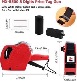 img 3 attached to Efficient MX-5500 Price Tag Gun Bundle: 8 Digits, 5000 White Sticker Labels, 3 Extra Inkers