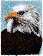 🦅 american eagle latch hook kit- 20 x 15 inch rug crochet diy craft with cushion embroidery - 53 x 38cm, cr-001 logo