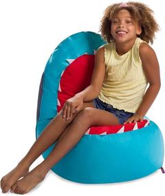 img 3 attached to 🦈 Posh Creations, Large 30-inch Cozy Chair for Toddlers and Kids - Children's Bean Bag in Blue Shark