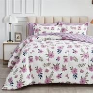 🌸 aikasy purple queen comforter set: floral pastoral design with sheets & bed in a bag 7-pieces – all season ultra soft down alternative bedding set (queen, lilac) logo