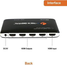 img 1 attached to Powerful 4K HDMI Splitter by J-Tech Digital | Ultra HD 3840x2160 Resolution | 3D Support | 4 Ports HDMI Splitter 1X4