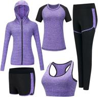 zetiy women's fitness yoga running athletic tracksuits - 5pcs sport suits for optimal performance logo