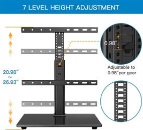 img 2 attached to PERLESMITH Universal TV Stand - Table Top Mount for 32-55 inch TVs - Adjustable Height & Tempered Glass Base - VESA 400x400mm - Supports up to 88lbs