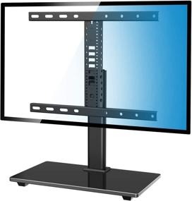 img 4 attached to PERLESMITH Universal TV Stand - Table Top Mount for 32-55 inch TVs - Adjustable Height & Tempered Glass Base - VESA 400x400mm - Supports up to 88lbs