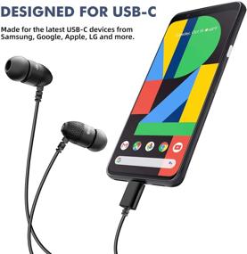 img 1 attached to 🎧 Adorer EM10 In-Ear USB-C Headphones with Microphone & Volume Control - Compatible with Google Pixel, Samsung, Sony, LG, Motorola - Black