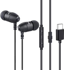 img 3 attached to 🎧 Adorer EM10 In-Ear USB-C Headphones with Microphone & Volume Control - Compatible with Google Pixel, Samsung, Sony, LG, Motorola - Black