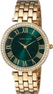 ⌚️ женские наручные часы anne klein с кристаллами и позолоченным браслетом, модель ak/2230gngb. логотип