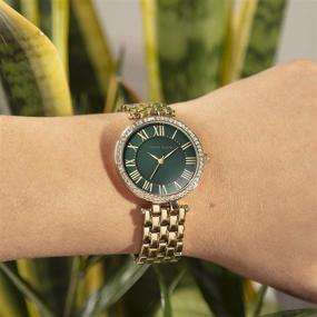 img 3 attached to ⌚️ Женские наручные часы Anne Klein с кристаллами и позолоченным браслетом, модель AK/2230GNGB.