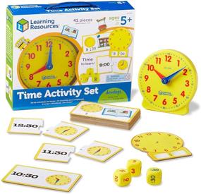 img 4 attached to Time Activity Set for Homeschooling: Back to School Learning Resources, Prepare for School with Toys for Tactile and Analog Clock Learning, Includes 41 Pieces, Ideal for Ages 5+