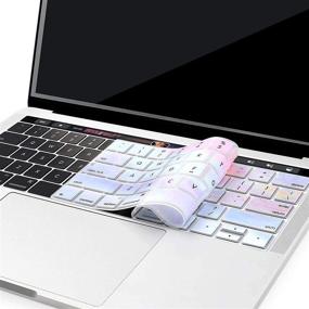 img 2 attached to 🌈 MOSISO Keyboard Cover: Colorful Clouds Silicone Skin for MacBook Pro with Touch Bar 13 and 15 inch - Compatible with Models A2159, A1989, A1990, A1706, A1707 (2019-2016)