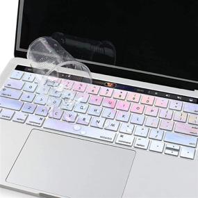 img 1 attached to 🌈 MOSISO Keyboard Cover: Colorful Clouds Silicone Skin for MacBook Pro with Touch Bar 13 and 15 inch - Compatible with Models A2159, A1989, A1990, A1706, A1707 (2019-2016)