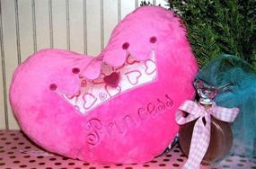 img 2 attached to 👑 15-Inch Pink Minky Princess Heart Throw Pillow for Exceptional Comfort and Style