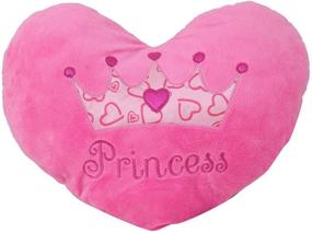 img 4 attached to 👑 15-Inch Pink Minky Princess Heart Throw Pillow for Exceptional Comfort and Style