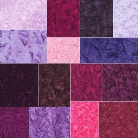 img 1 attached to Lunn Studios Artisan Batiks Prisma Dyes Plum Perfect Fat Quarter Bundle - Robert Kaufman Fabrics FQ-830-15: Vibrant Collection of 15 Quilt Fabric Pieces