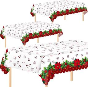 img 4 attached to Aneco Christmas Tablecloth Disposable Decoration Food Service Equipment & Supplies for Tabletop & Serveware