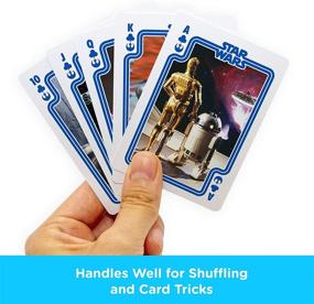 img 1 attached to 🃏 AQUARIUS Star Wars Playing Cards - R2D2 Themed Deck of Cards - Officially Licensed Star Wars Merchandise &amp; Collectibles - Ideal for Your Favorite Card Games - Poker Size with Linen Finish